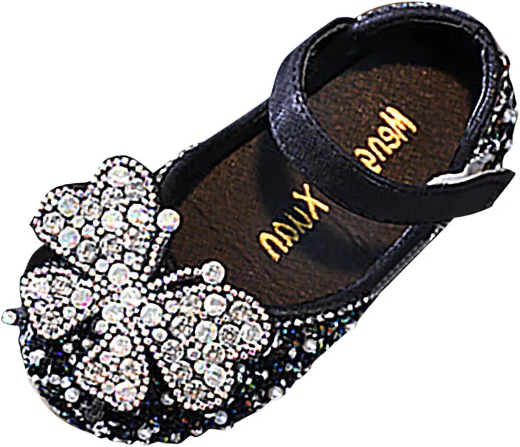 Toddler Flower Girl Dress Shoes Rhinstones Mary Jane Ballet Flats Wedding Party Toddler Little Kid Sandals