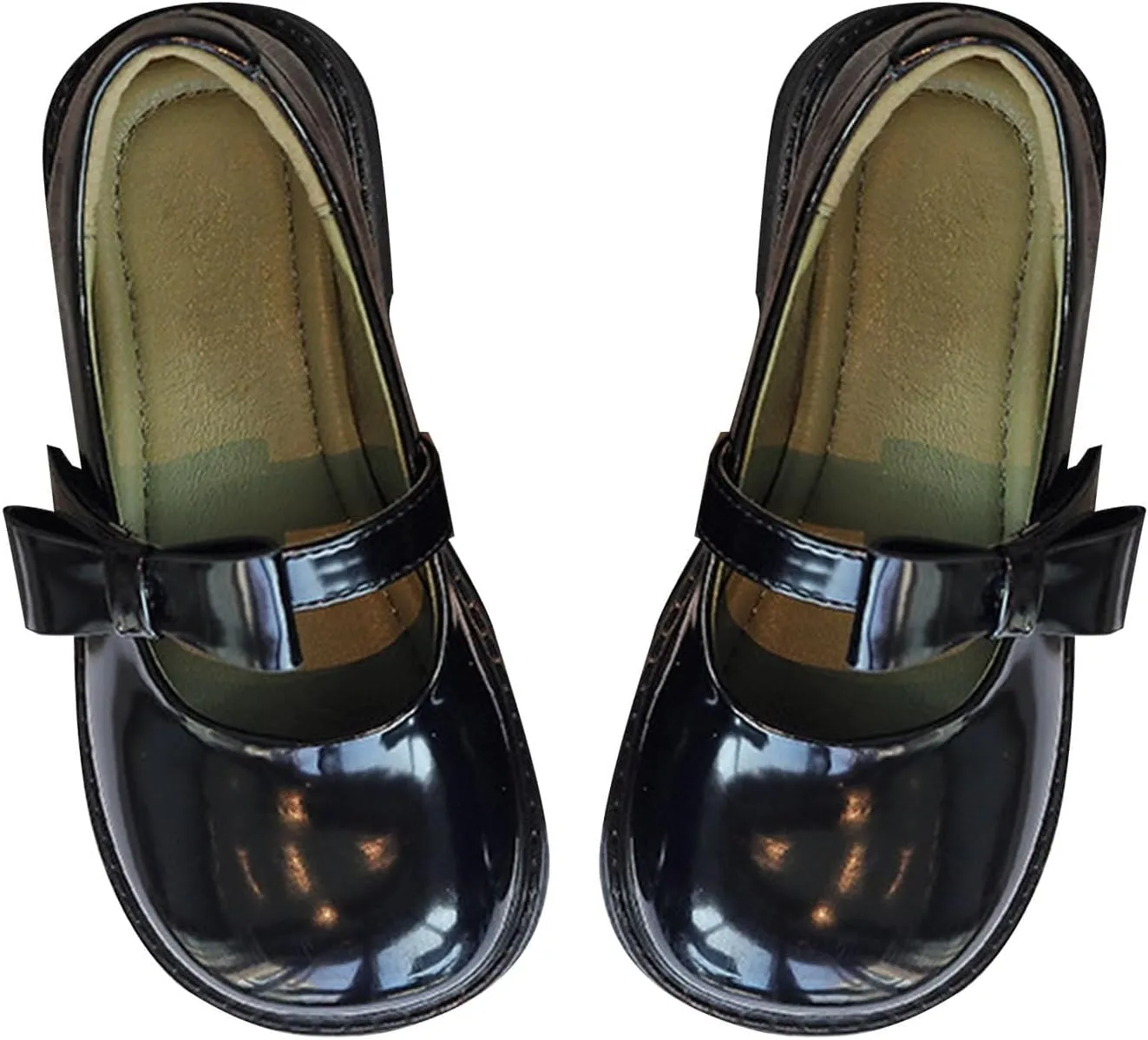 Toddler Flower Girls Bowknot Strap Dress Shoes, Mary Jane Princess Non-Slip Ballet Flat𝘀 for Kids Par𝘁y School
