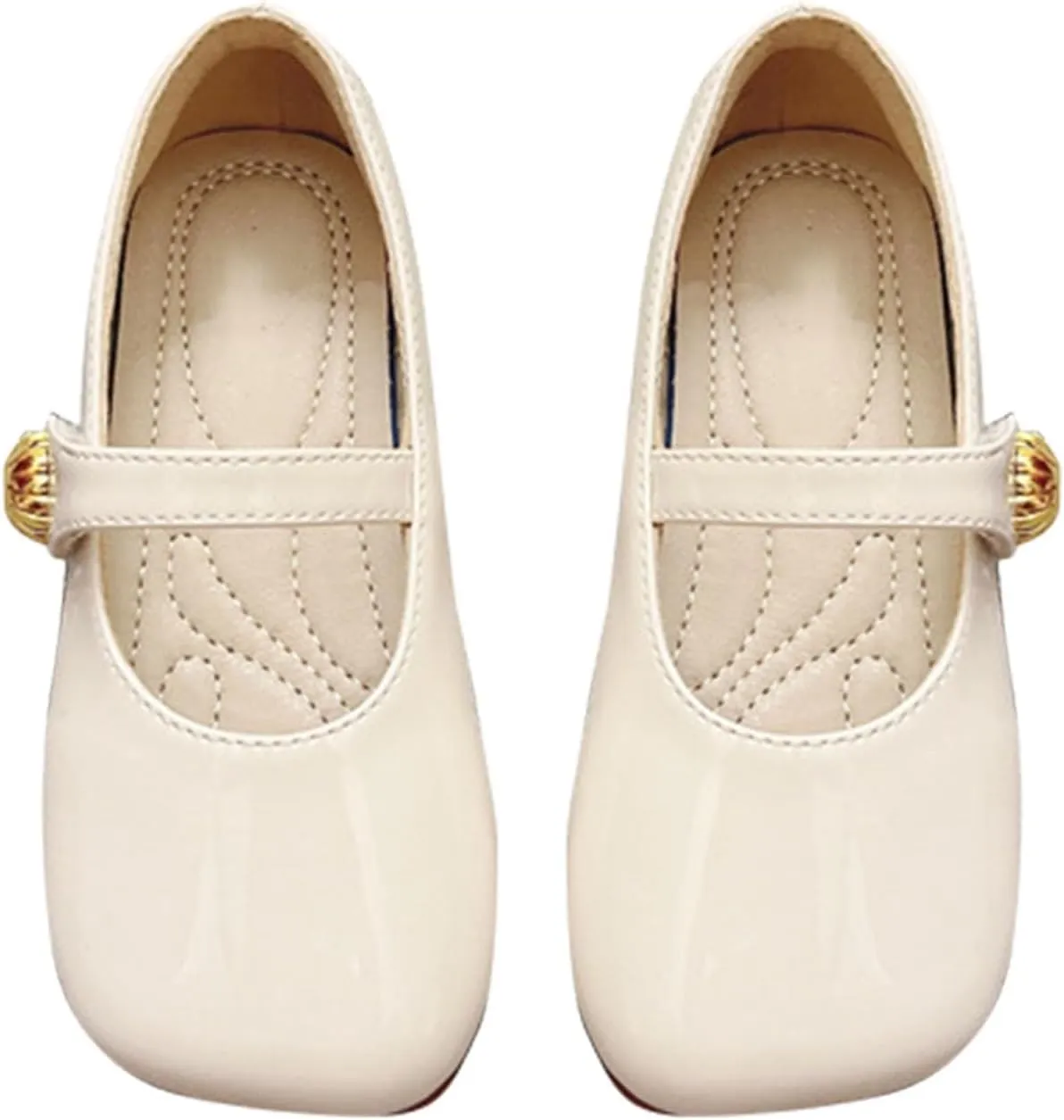 Toddler Girl Dress Shoes Mary Jane Flat with Hook and Loop Straps Girls' Shoes for School, Girls Mary Jane Shoes