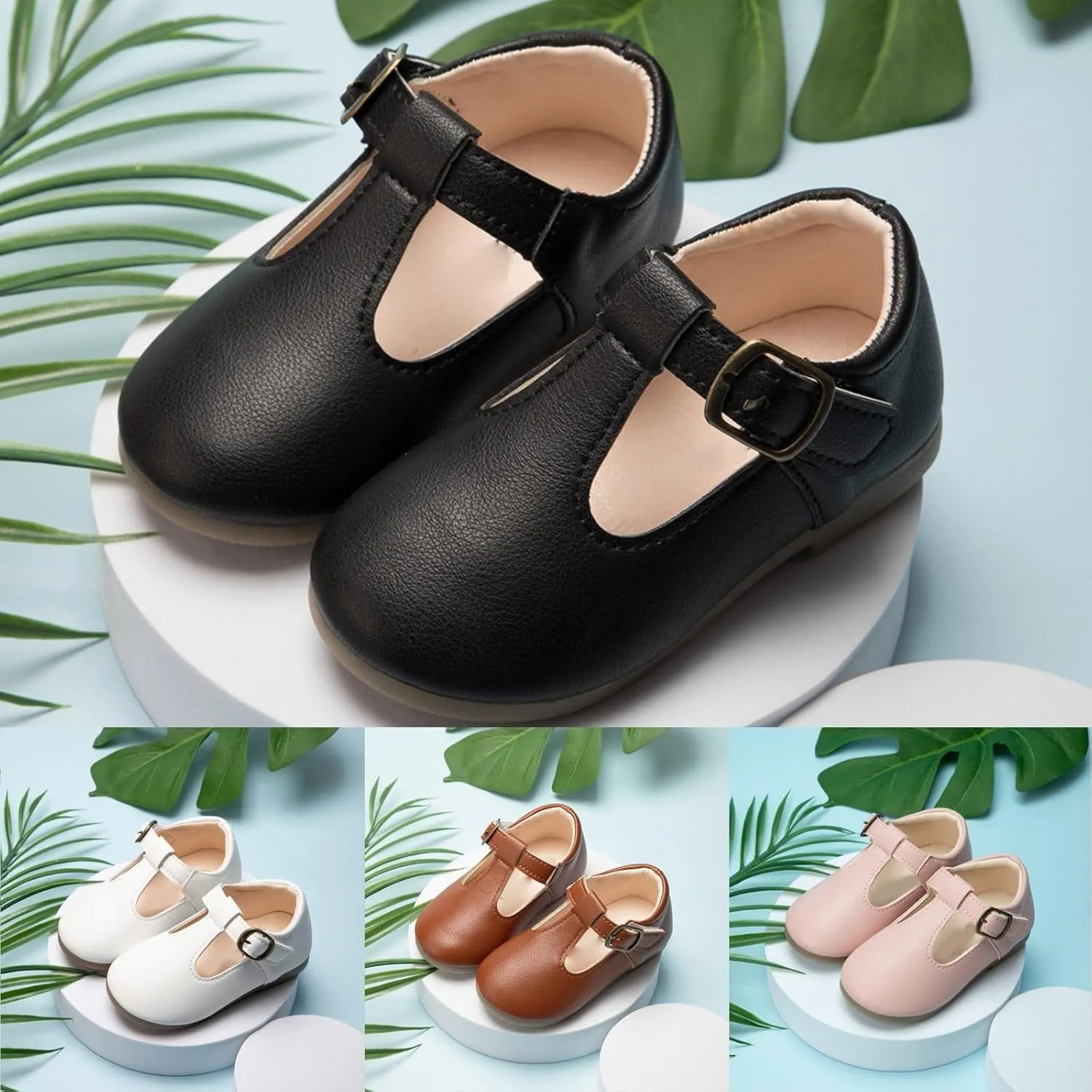 Toddler Girl Mary Jane Dress Shoes School Oxford Flats for Girl Wedding Party Shoes T-Strap Kids Uniform Shoes