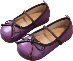 Toddler Girl Mary Jane Dress Shoes Soft Sole Non Slip Leather Bowknot School Shoes Kids Classic Ballerina Flat