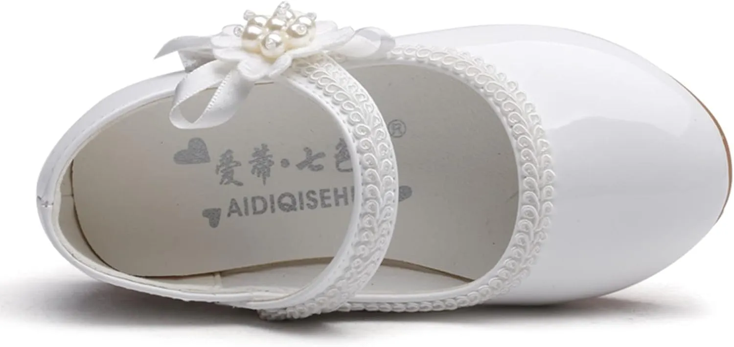 Toddler Girls Dress Shoes Mary Jane Ballet Flats Flower Girl School Party Wedding Shoes with Mary Jane Shoes Girls