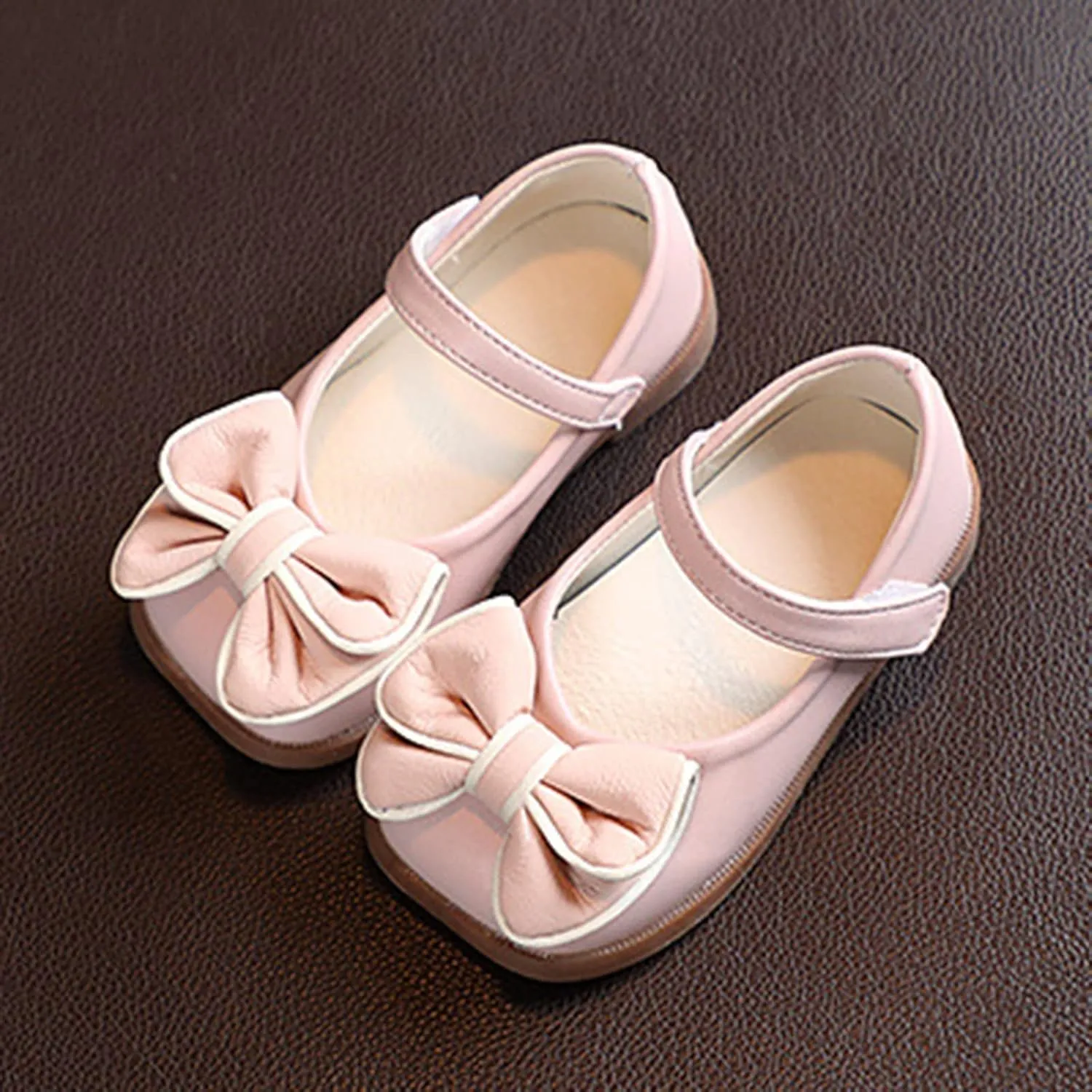 Toddler Girls Dress Shoes with Bow Toddler Flower Kid Shoes Mary Jane Flats for Party School Wedding Shoes