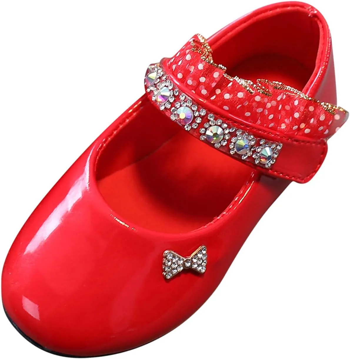 Toddler Girls Mary Jane Dress Shoes Rhinstones Ballet Flats Flower Girl School Party Wedding Shoes