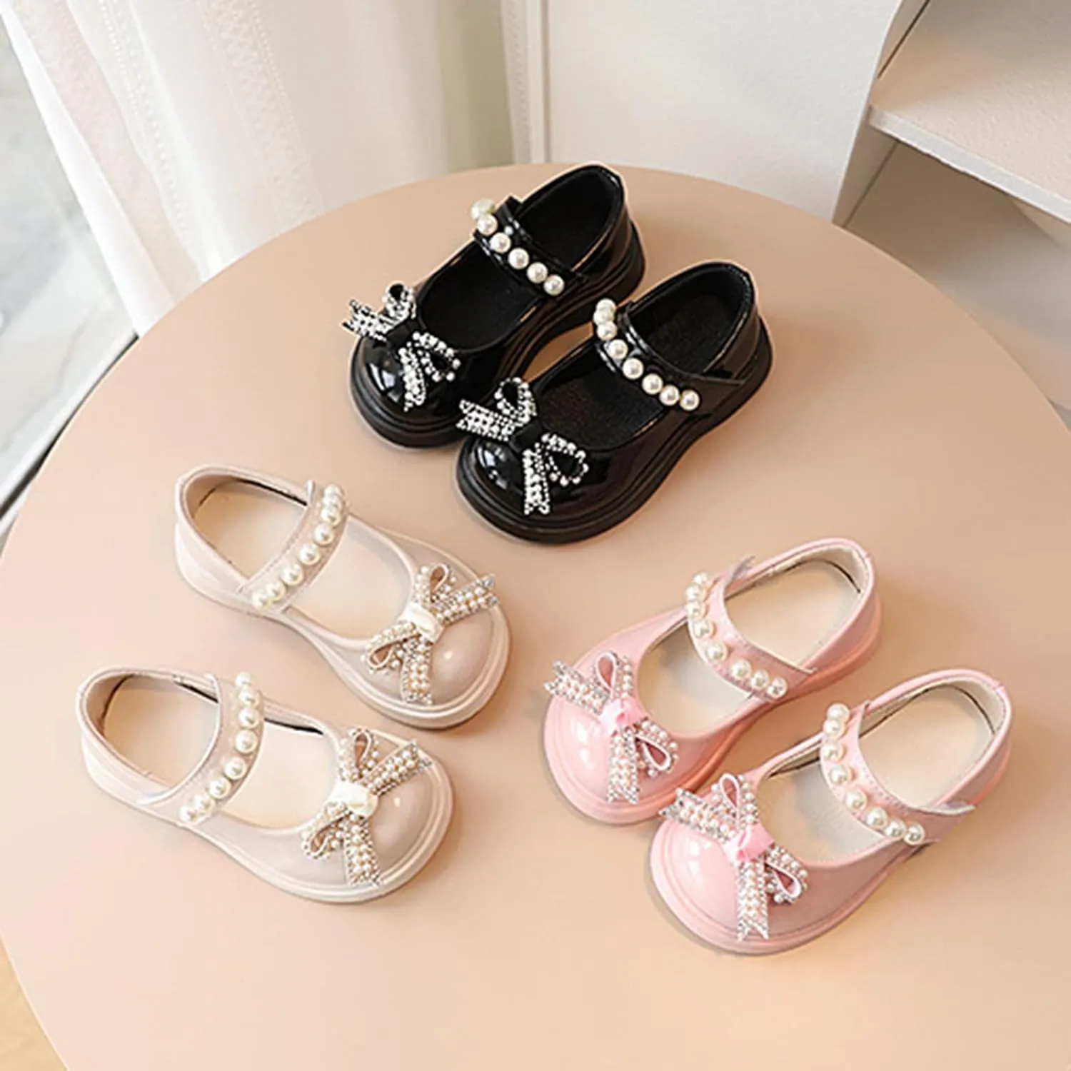 Toddler Girls Platform Mary Jane Shoes Bow Girls Dress Shoes Little Girl School Uniform Oxford Shoes for Kids Flats