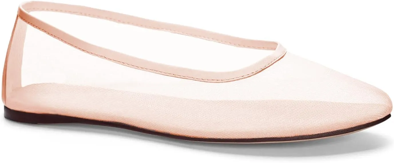 Tulle Mesh Ballet Flats Elegant Round Toe Work Dress Shoes Chic Comfortable Stylish Footwear for Everyday Use