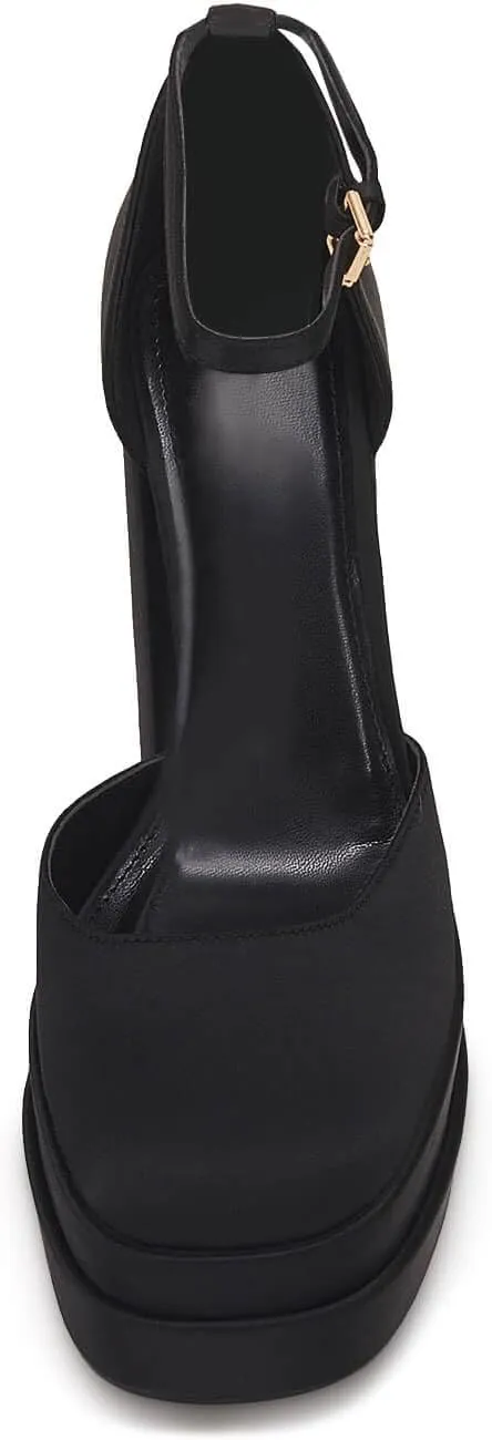 VETASTE Womens Platform Chunky High Block Heels Ankle Strap Party Wedding Dress Pumps Shoes