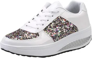 White Casual Sneakers for Women Trendy Zapatos Confortables para Mujer Nursing Shoes Women Comfortable White White Sneakers for Women Low Top 9.5 Wide Womens Non Slip Work Shoes