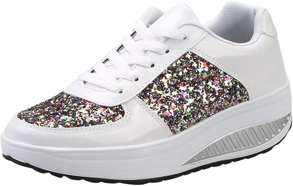 White Casual Sneakers for Women Trendy Zapatos Confortables para Mujer Nursing Shoes Women Comfortable White White Sneakers for Women Low Top 9.5 Wide Womens Non Slip Work Shoes