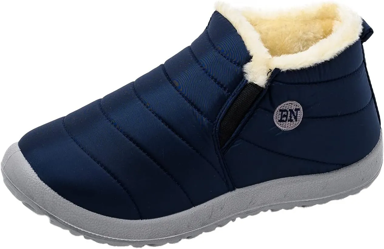 Winter Snow Boots for Women Fur Lined Warm Ankle Booties Outdoor Anti Slip Boots Waterproof Comfortable Short Boots