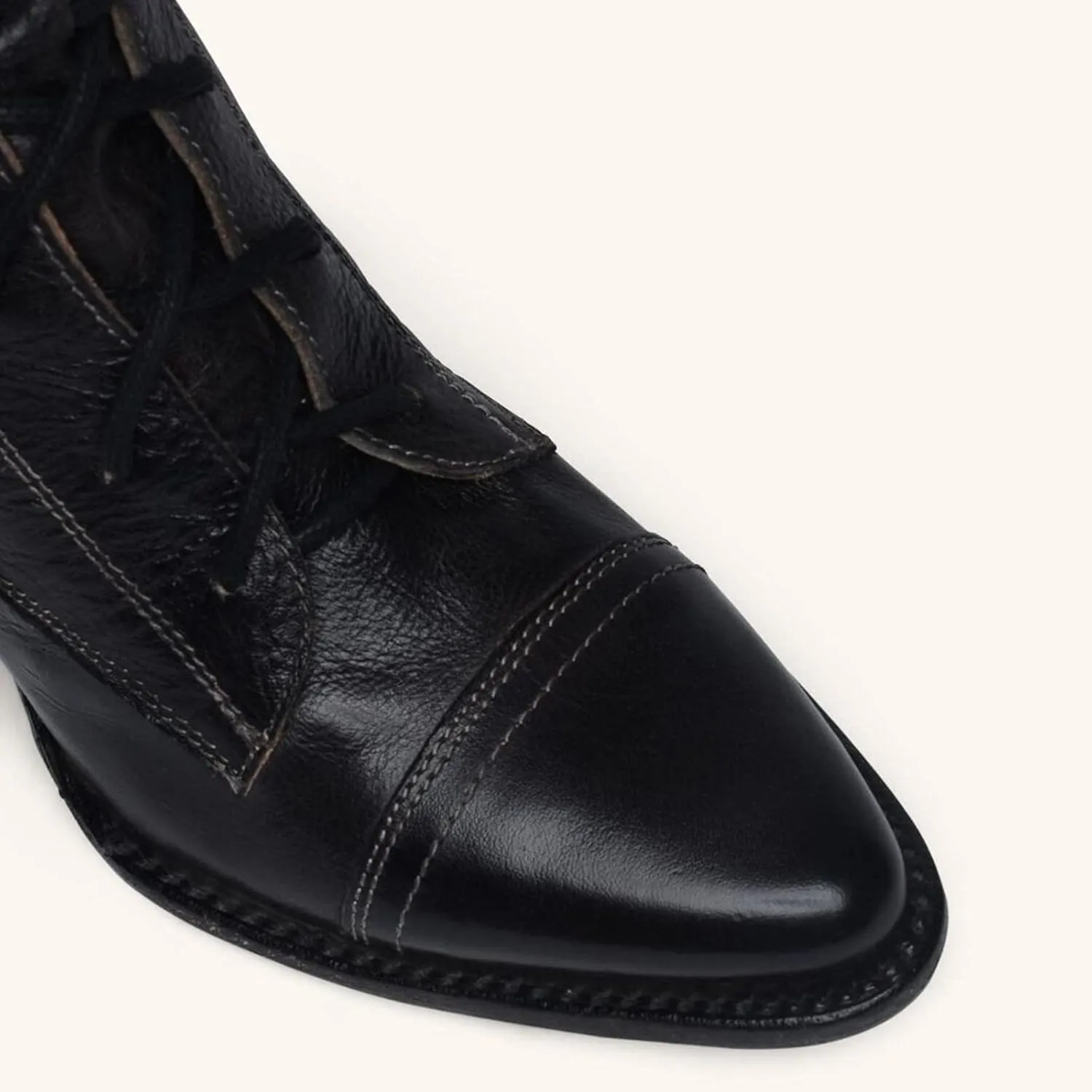Women Mid Calf Boots Autumn And Winter Foreign Trade Large Fashion Retro Lace Up Comfortable Square Heel Thick Heel Cowboy Outfit