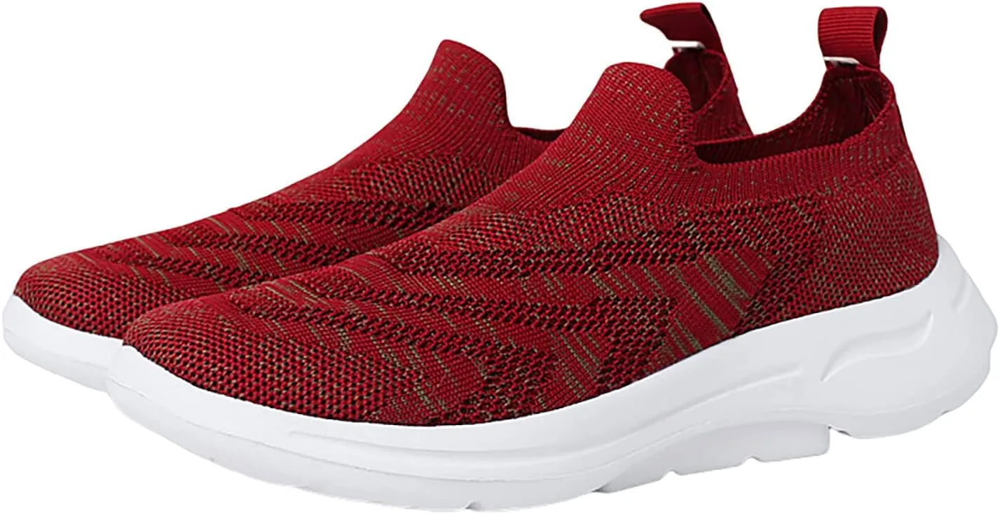 Women Slip Ons Sneakers Shoes Mesh Knit Size 8 Wide Non Slip Black Work Shoes for Women Womens Shoes Casual Fall Wedge Fall Wedge Sneakers for Women 2023 Walking Shoes Women Size 11.5 Wide Slip On