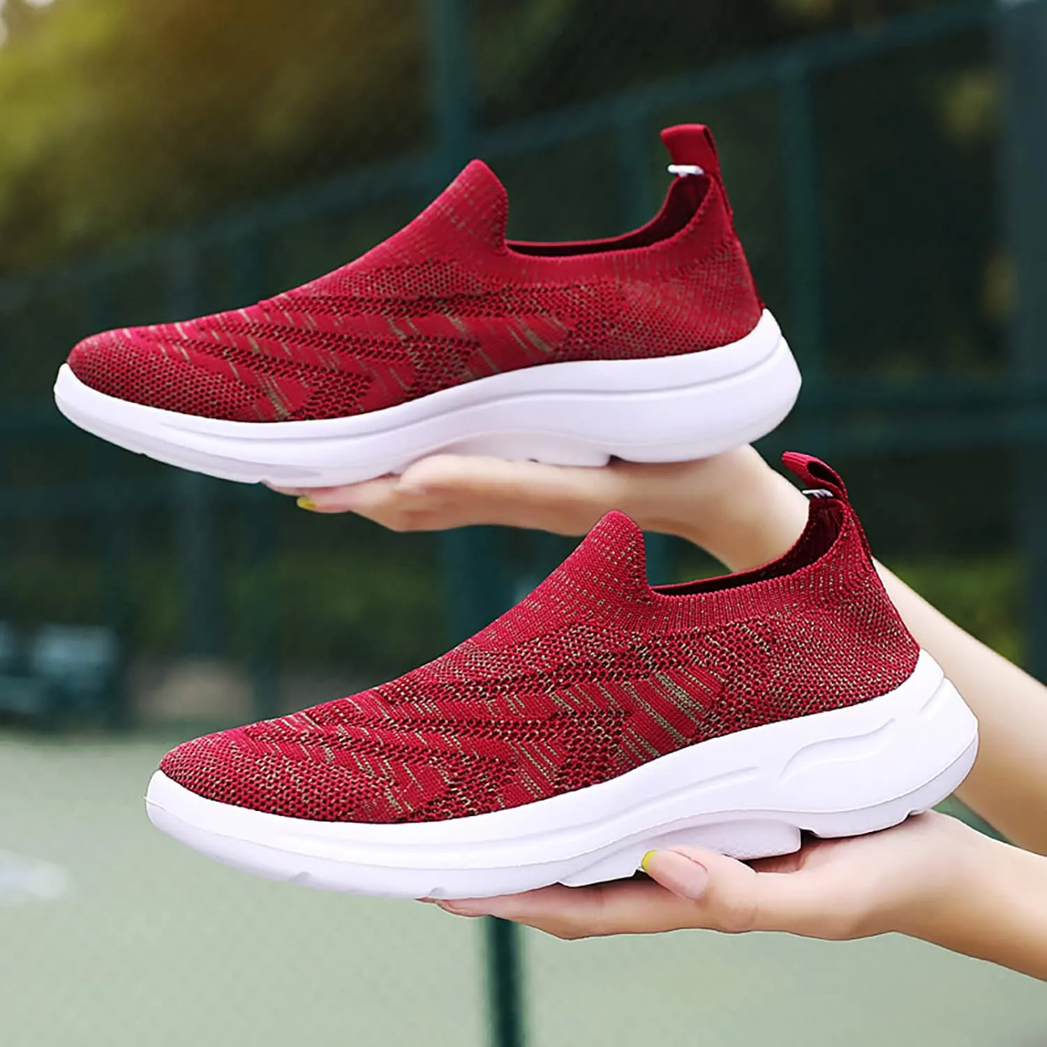Women Slip Ons Sneakers Shoes Mesh Knit Size 8 Wide Non Slip Black Work Shoes for Women Womens Shoes Casual Fall Wedge Fall Wedge Sneakers for Women 2023 Walking Shoes Women Size 11.5 Wide Slip On