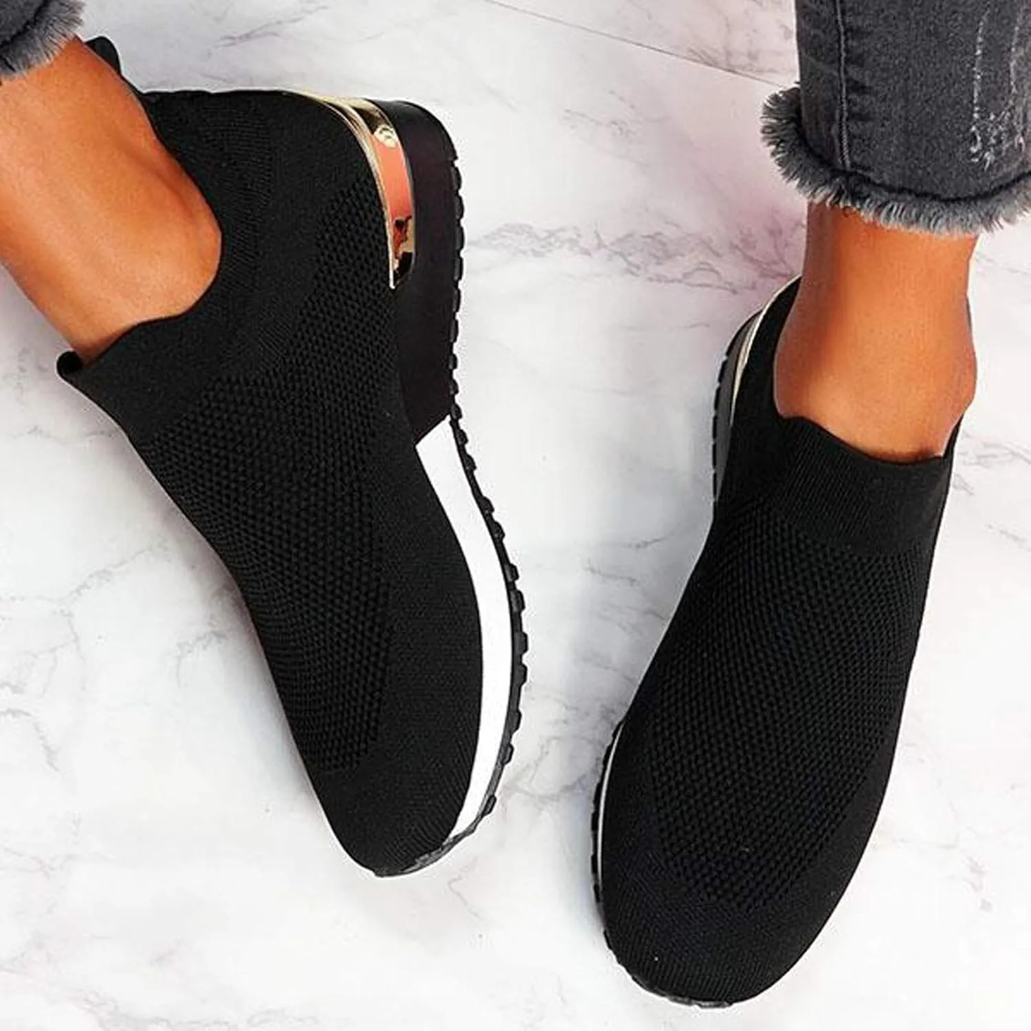 Women Sneakers Size 10 Slip On Sneakers Non Slip Work Shoes for Women Black Tennis Shoes for Women Work Non Slip Womens Tennis Shoes 7.5 Lace Up Comfy Shoes for Women Dressy