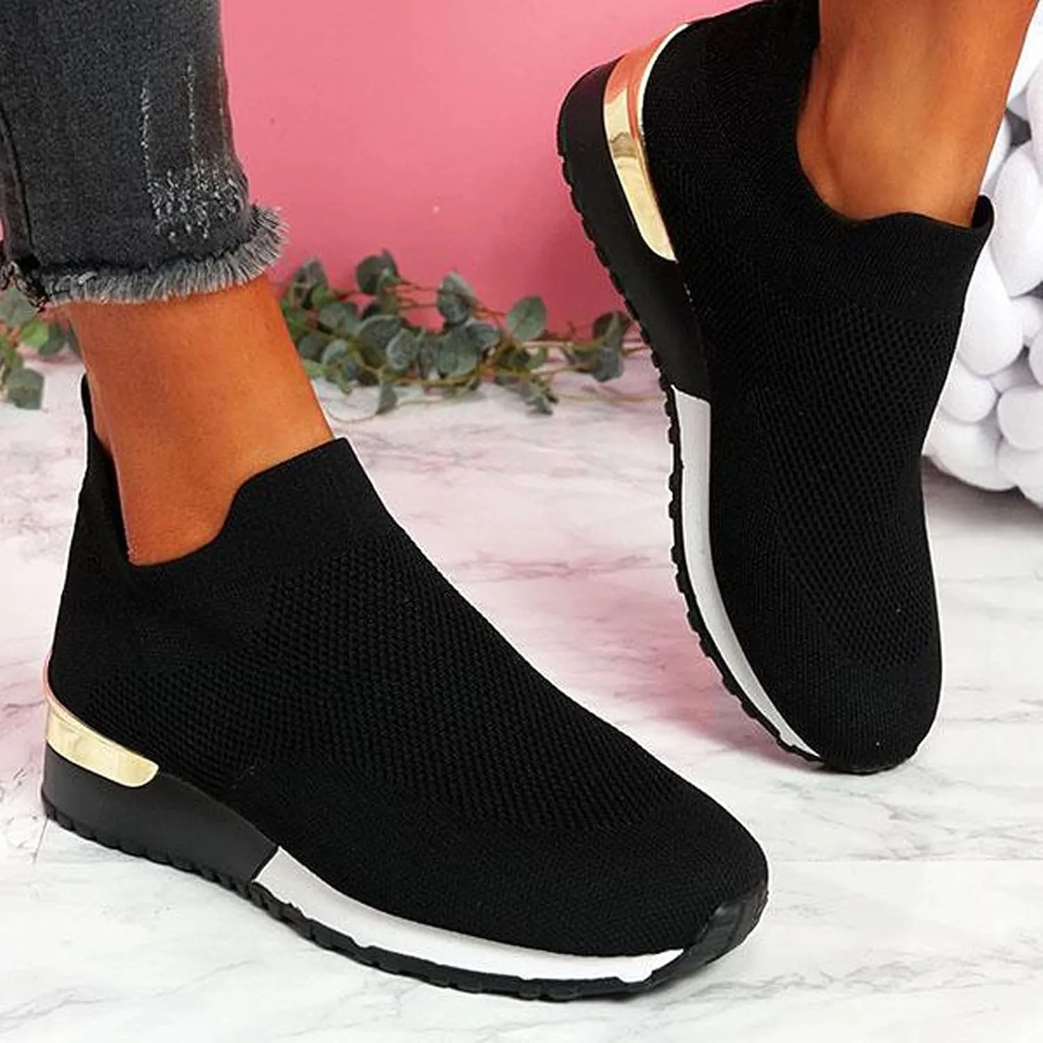 Women Sneakers Size 10 Slip On Sneakers Non Slip Work Shoes for Women Black Tennis Shoes for Women Work Non Slip Womens Tennis Shoes 7.5 Lace Up Comfy Shoes for Women Dressy