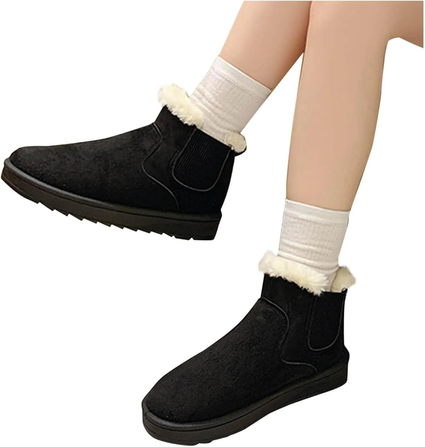 Women Winter Warm Snow Boots Sherpa Fleece Lined Ankle Booties Thick Thermal Short Bootie Shoes Walking Boot