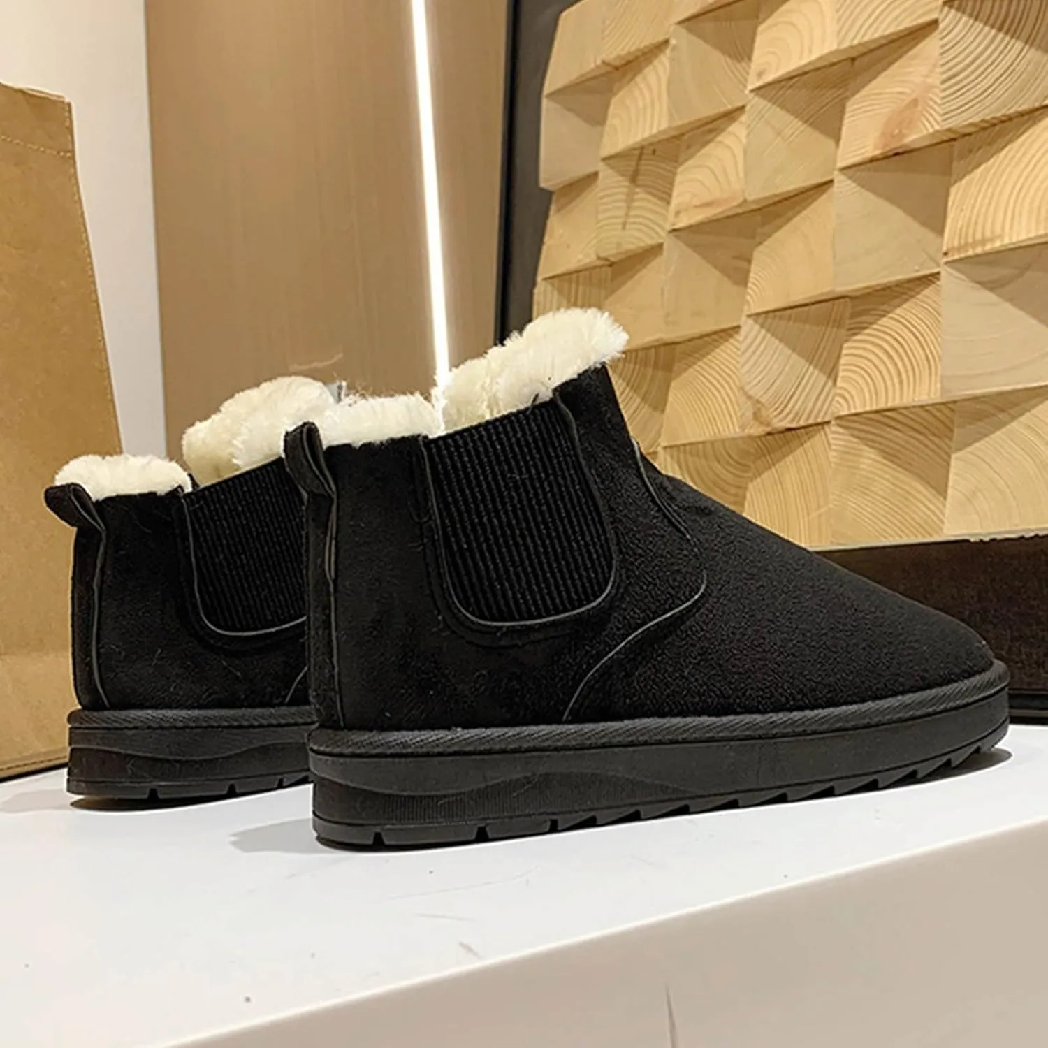 Women Winter Warm Snow Boots Sherpa Fleece Lined Ankle Booties Thick Thermal Short Bootie Shoes Walking Boot