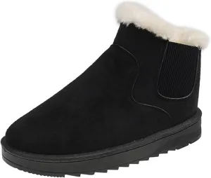 Women Winter Warm Snow Boots Sherpa Fleece Lined Ankle Booties Thick Thermal Short Bootie Shoes Walking Boot