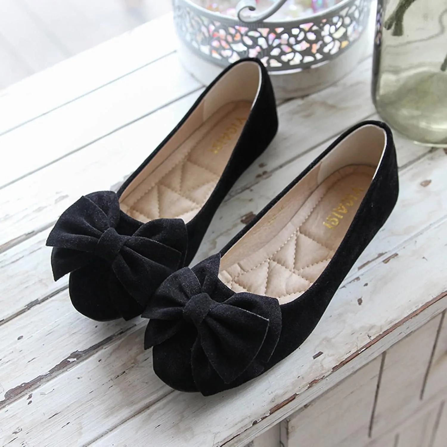 Women's Ballet Flat Comfort Slip on Flat Shoes Women's Comfortable Ballet Flats Comfortable Bow Dressy