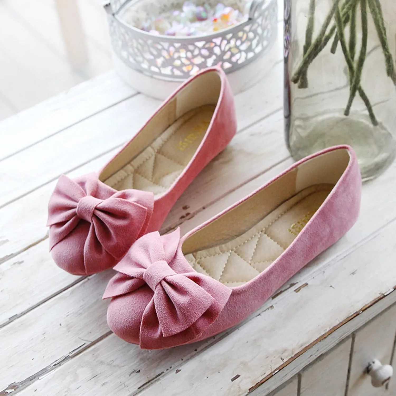 Women's Ballet Flat Comfort Slip on Flat Shoes Women's Comfortable Ballet Flats Comfortable Bow Dressy