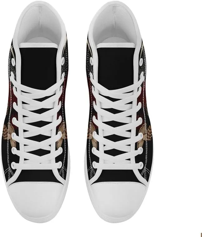 Womens Canvas Shoes High Top Sneakers Lace up Casual Trainers Plimsoles Flat Shoes
