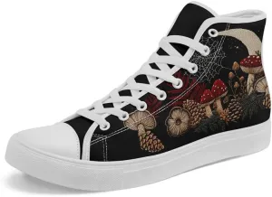 Womens Canvas Shoes High Top Sneakers Lace up Casual Trainers Plimsoles Flat Shoes