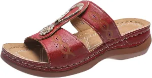 Womens Orthopedic Sandals Comfortable Dressy Flip Flops Beach Dressy Low Wedge Sandal Dressy Summer Heel Arch Support Shoes for Women Wedge Shoes Slip On Dressy Women's Orthotic Shoe
