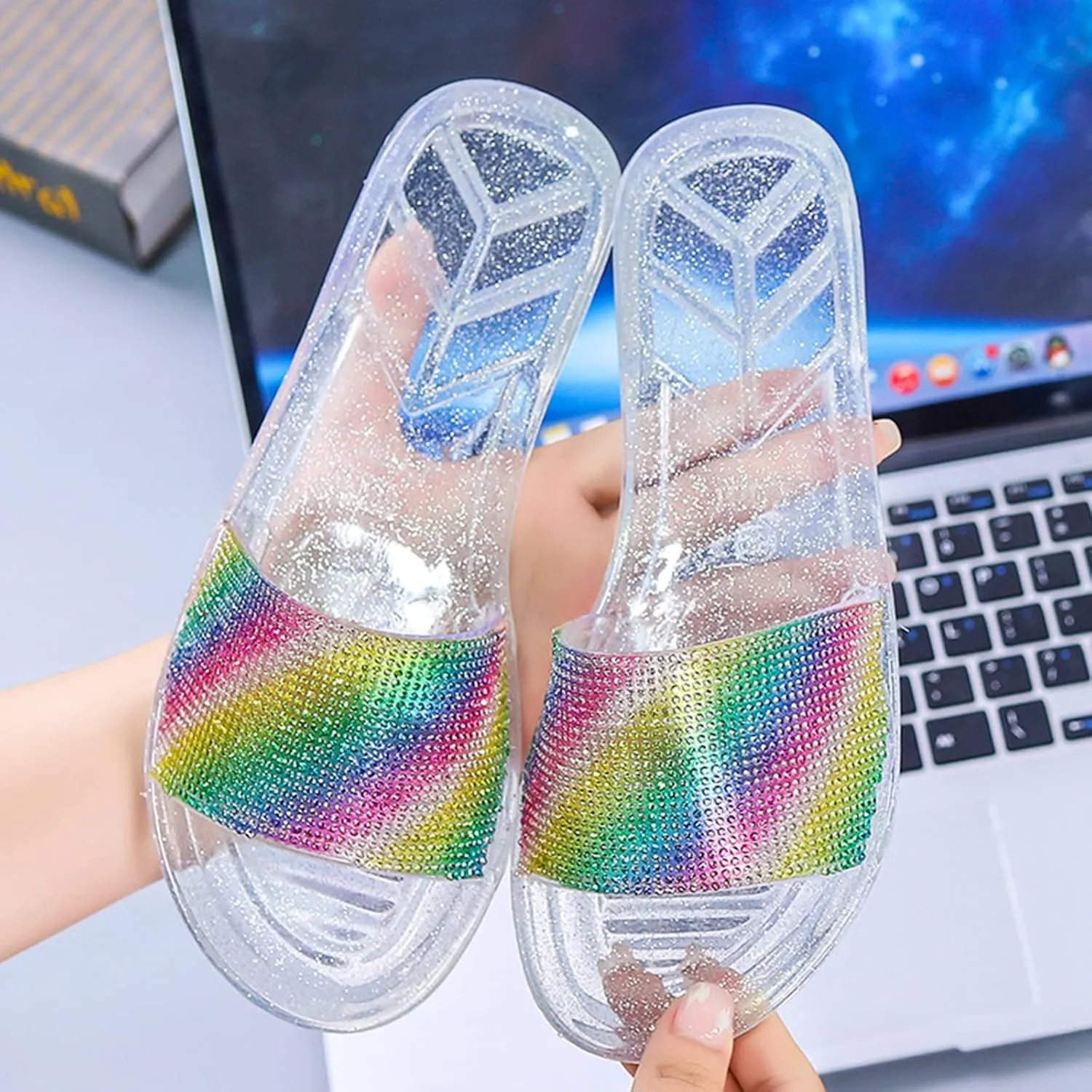 Women's Soft Flat Soled Sandal Non Slip Quick Drying Shower Slides Slim Sandals Women's Fashion Slippers