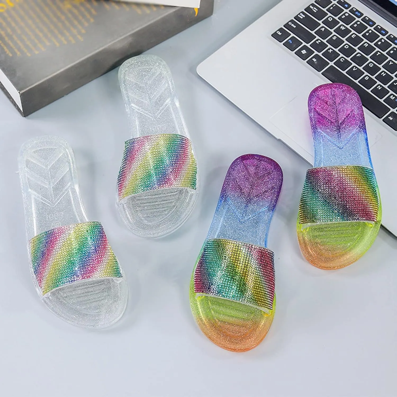Women's Soft Flat Soled Sandal Non Slip Quick Drying Shower Slides Slim Sandals Women's Fashion Slippers