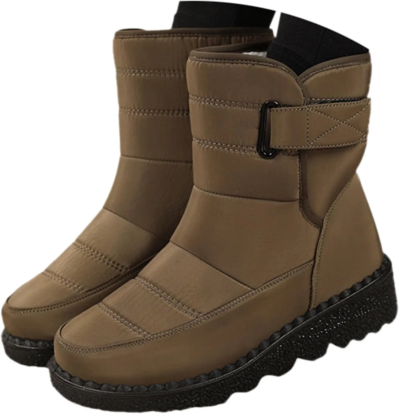 Women's Winter Boots Warm Faux Lined Ladies Snow Boots Fashion Mid Leather Boots Water Proof Hiking Boots Woman