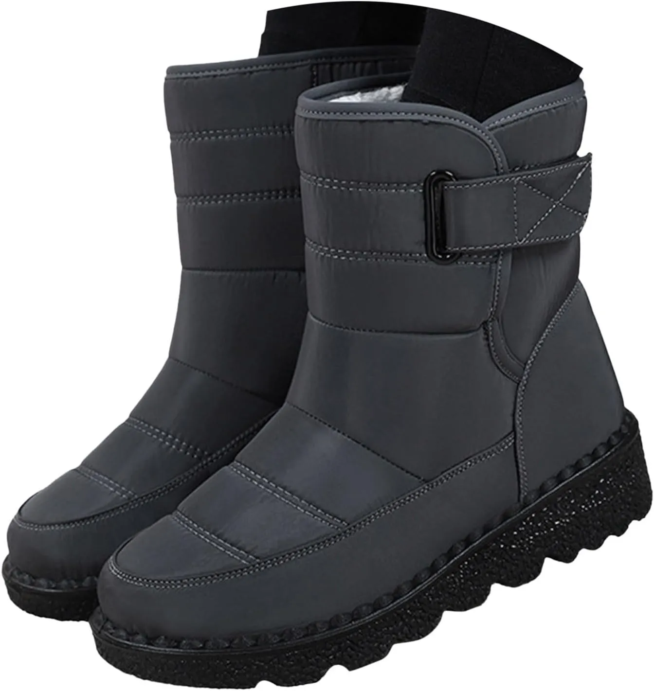 Women's Winter Boots Warm Faux Lined Ladies Snow Boots Fashion Mid Leather Boots Water Proof Hiking Boots Woman