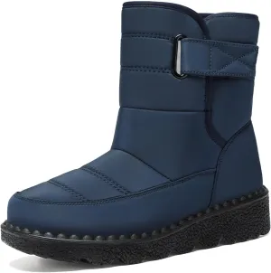 Women's Winter Boots Warm Faux Lined Ladies Snow Boots Fashion Mid Leather Boots Water Proof Hiking Boots Woman