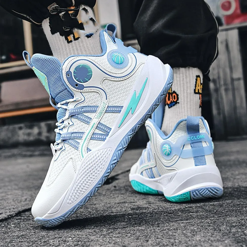 YAXE Unisex Basketball Shoes Breathable Anti Slip and Shock Absorption Training Sneakers for Youth